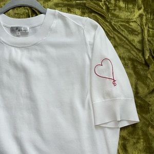 Christian Dior CD D Uniform Heart On Your Sleeve Knit Top♥️